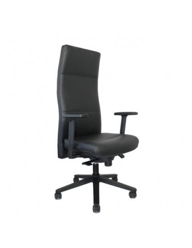 Poltrona direzionale girevole Unisit Next schienale alto regolabile - rivest. pelle nero - con braccioli NEXT/PN