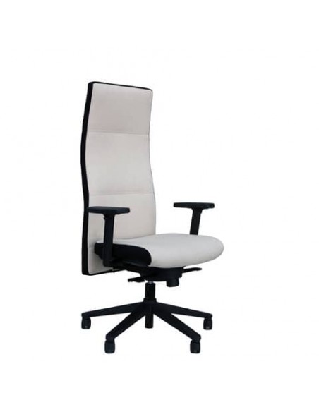 Poltrona direzionale girevole Unisit Next schienale alto regolabile - rivest. palle bianco - con braccioli NEXT/PQ