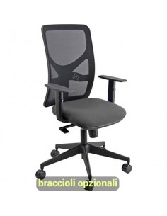 Sedia operativa girevole Unisit Pentagon Y10 PENA schienale in rete nero rivest. Eco grigio scuro - PENA/ET