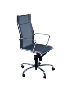 Poltrona direzionale girevole Unisit Pollux PLP - schienale e seduta in rete nero - braccioli inclusi - PLP/N