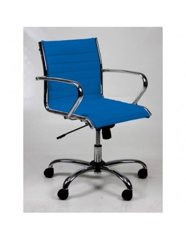 Poltrona direzionale girevole Unisit Pollux New PND schienale basso - rivest. ignifugo blu - con braccioli - PND/IB