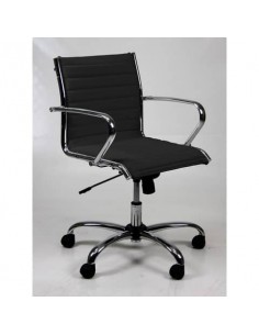 Poltrona direzionale girevole Unisit Pollux New PND schienale basso - rivest. ignifugo nero - con braccioli - PND/IN