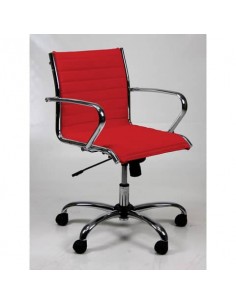 Poltrona direzionale girevole Unisit Pollux New PND schienale basso - rivest. ignifugo rosso - con braccioli - PND/IR