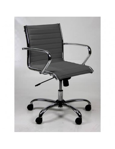 Poltrona direzionale girevole Unisit Pollux New PND schienale basso - rivest. ignifugo grigio - con braccioli - PND/IT