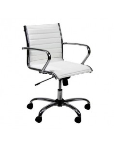 Poltrona direzionale girevole Unisit Pollux New PND schienale basso - rivest. ecopelle bianco - con braccioli PND/KQ