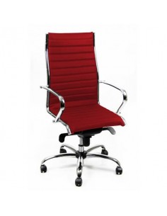 Poltrona direzionale girevole Unisit Pollux New PNP schienale alto - rivest. ignifugo rosso - con braccioli - PNP/IR
