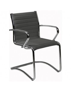 Sedia visitatore direzionale su slitta Unisit Pollux New PNV - rivestimento ecopelle grigio - PNV/KG