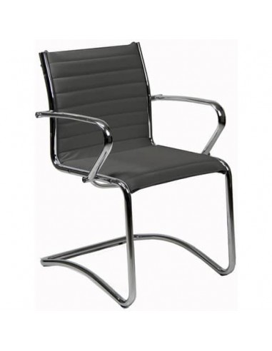 Sedia visitatore direzionale su slitta Unisit Pollux New PNV - rivestimento ecopelle grigio - PNV/KG