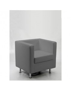 Divano attesa 1 posto Unisit Pragma PR1 schienale fisso - rivestimento in ecopelle grigio - PR1/KG