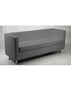 Divano attesa 3 posti Unisit Pragma PR3 schienale fisso - rivestimento in ecopelle grigio - PR3/KG