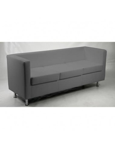 Divano attesa 3 posti Unisit Pragma PR3 schienale fisso - rivestimento in ecopelle grigio - PR3/KG