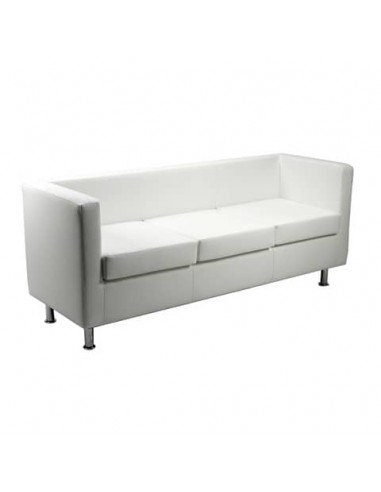 Divano attesa 3 posti Unisit Pragma PR3 schienale fisso - rivestimento in ecopelle bianco - PR3/KQ