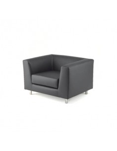 Divano attesa a 1 posto Unisit Quad QD1 schienale fisso - rivestimento tessuto fili di luce grigio scuro - QD1/F14