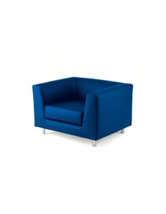 Divano attesa a 1 posto Unisit Quad QD1 schienale fisso - rivestimento tessuto ignifugo blu - QD1/IB