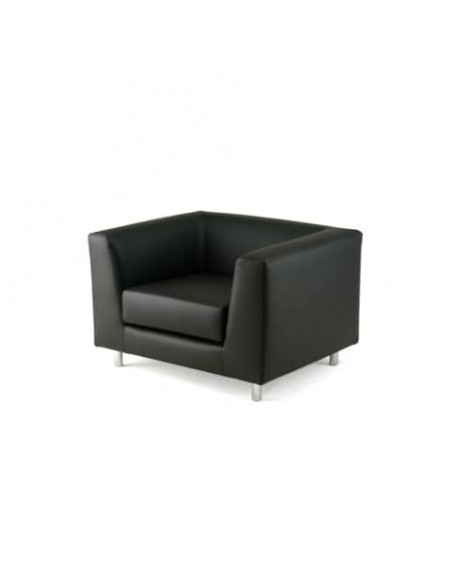 Divano attesa a 1 posto Unisit Quad QD1 schienale fisso - rivestimento tessuto ignifugo nero - QD1/IN