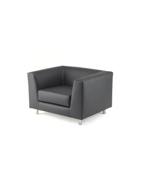 Divano attesa a 1 posto Unisit Quad QD1 schienale fisso - rivestimento tessuto ignifugo grigio scuro - QD1/IT