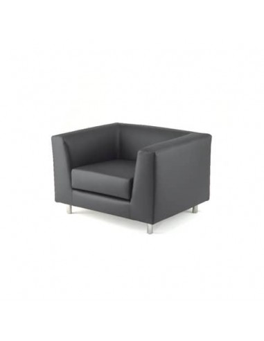 Divano attesa a 1 posto Unisit Quad QD1 schienale fisso - rivestimento tessuto ecopelle grigio - QD1/KG