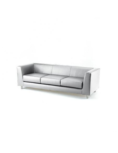 Divano attesa a 3 posti Unisit Quad QD3 schienale fisso - rivestimento tessuto ecopelle bianco - QD3/KQ