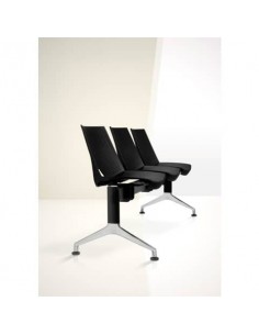 Panca 2 posti attesa Unisit Strike SK2PT con tavolino - schienale fisso - PPL nero - SK2PT/NE