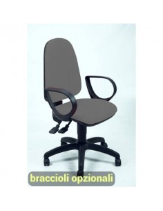 Sedia operativa girevole Unisit Team TMSY Eco smart - schiuma sagomata - rivestimento fili di luce grigio TMSY/F14