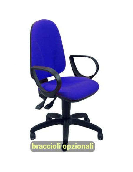 Sedia operativa girevole Unisit Team TMSY Eco smart - schiuma sagomata - rivestimento ignifugo blu - TMSY/IB