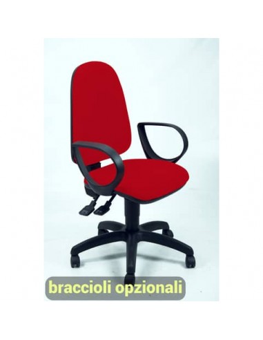 Sedia operativa girevole Unisit Team TMSY Eco smart - schiuma sagomata - rivestimento ignifugo rosso - TMSY/IR