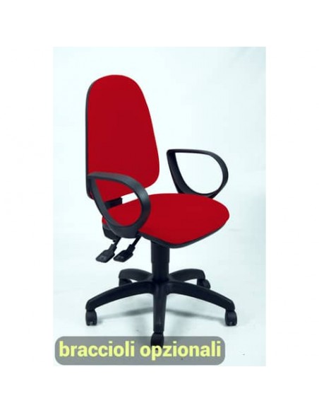 Sedia operativa girevole Unisit Team TMSY Eco smart - schiuma sagomata - rivestimento ignifugo rosso - TMSY/IR