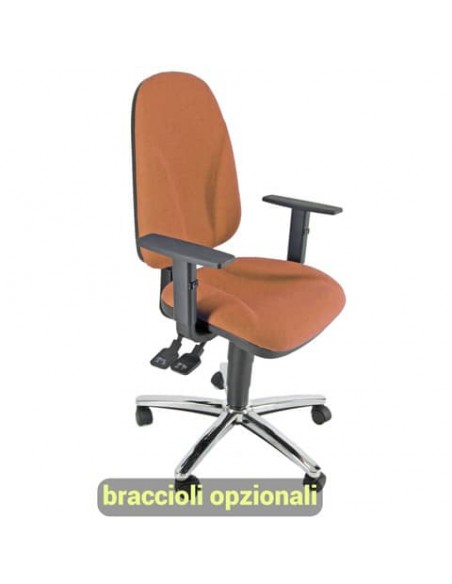 Sedia operativa girevole Unisit Team TMSYC Eco smart - schiuma sagomata - rivestimento Eco arancione - TMSYC/EA