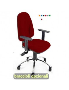 Sedia operativa girevole Unisit Team TMSYC Eco smart - schiuma sagomata - rivestimento Eco rosso - TMSYC/ER