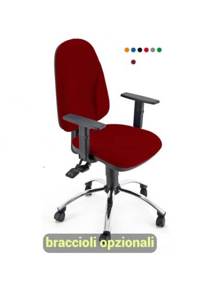 Sedia operativa girevole Unisit Team TMSYC Eco smart - schiuma sagomata - rivestimento Eco rosso - TMSYC/ER
