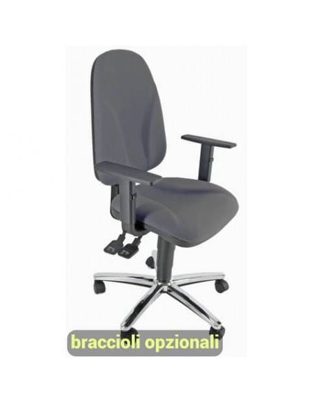 Sedia operativa girevole Unisit Team TMSYC Eco smart - schiuma sagomata - rivestimento Eco grigio scuro -TMSYC/ET