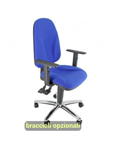 Sedia operativa girevole Unisit Team TMSYC Eco smart - schiuma sagomata - rivestimento fili di luce blu TMSYC/F11