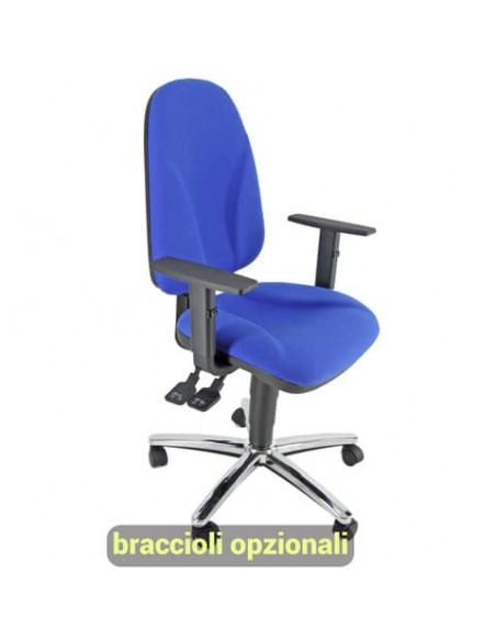 Sedia operativa girevole Unisit Team TMSYC Eco smart - schiuma sagomata - rivestimento fili di luce blu TMSYC/F11