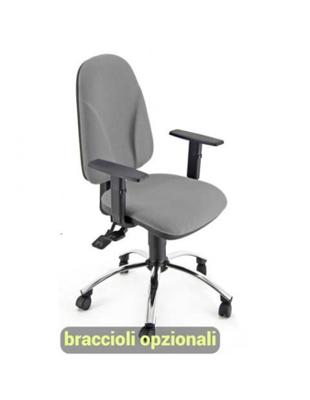 Sedia operativa girevole Unisit Team TMSYC Eco smart - schiuma sagomata - rivestimento fili luce grigio TMSYC/F14