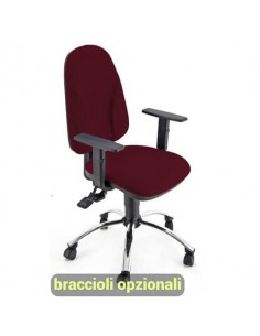 Sedia operativa girevole Unisit Team TMSYC Eco smart - schiuma sagomata - rivestimento ignifugo bordeaux -TMSYC/ID