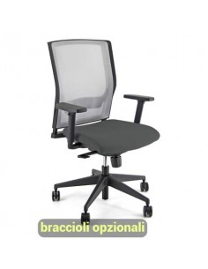 Sedia operativa girevole Unisit X Ray X2 schienale in rete grigio - rivestimento Eco grigio scuro - X2/ET