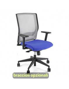 Sedia operativa girevole Unisit X Ray X2 schienale in rete grigio - rivestimento fili di luce blu - X2/F11