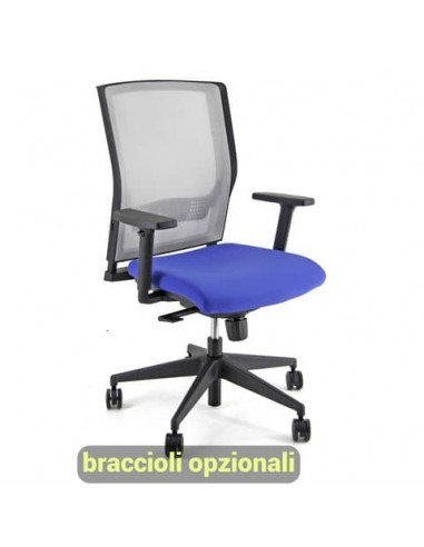 Sedia operativa girevole Unisit X Ray X2 schienale in rete grigio - rivestimento fili di luce blu - X2/F11
