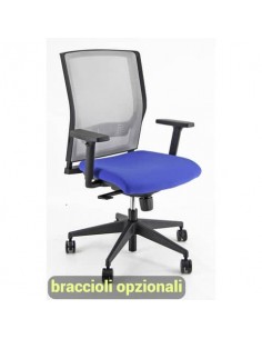 Sedia operativa girevole Unisit X Ray X2 schienale in rete grigio - rivestimento ignifugo blu - X2/IB