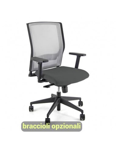 Sedia operativa girevole Unisit X Ray X2 schienale in rete grigio - rivestimento ignifugo grigio scuro - X2/IT