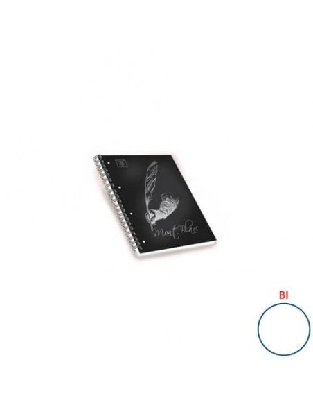 Quaderni spiralati A4 Pigna Mont Blanc Soft Touch assortiti - foglio bianco - 100 ff - Conf. 5 pezzi - 0230688BI