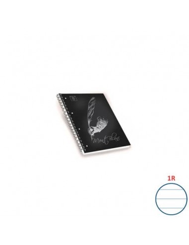 Quaderni spiralati A4 Pigna Mont Blanc Soft Touch assortiti - rigatura 1R - 100 ff - Conf. 5 pezzi - 02306881R