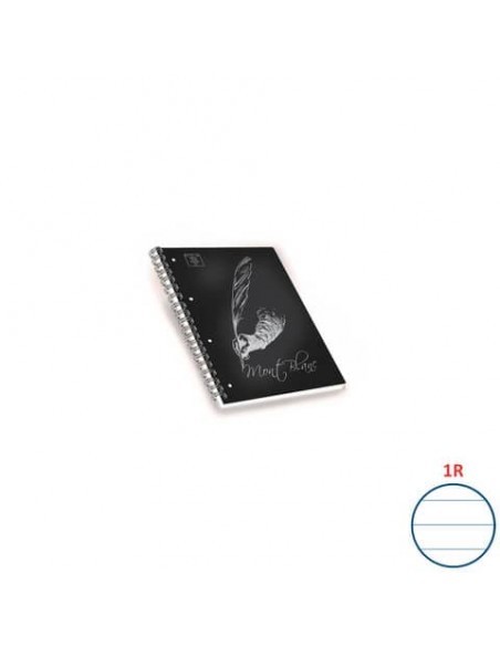 Quaderni spiralati A4 Pigna Mont Blanc Soft Touch assortiti - rigatura 1R - 100 ff - Conf. 5 pezzi - 02306881R