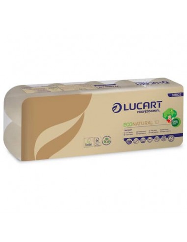 Carta igienica 2 veli Econatural 10 Lucart Avana - 180 strappi Conf. 10 rotoli - 811822B