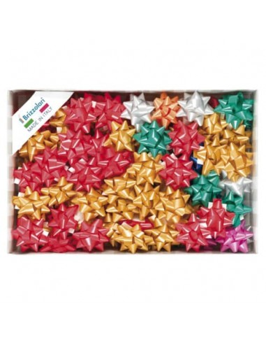 Stelle adesive per pacchi regalo Brizzolari 14 mm Ø 65 mm assortiti opaco conf. 100 - 3100