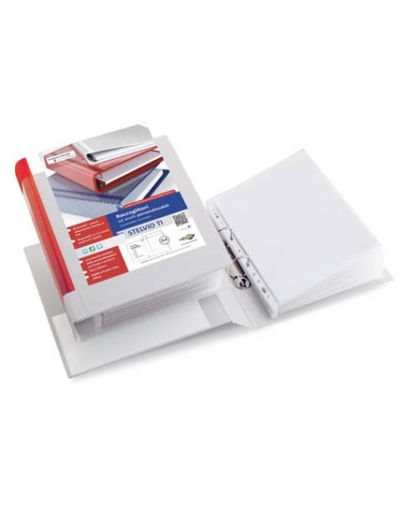 Raccoglitore personalizzabile Sei Rota Stelvio TI A4 - 2 anelli D 25 mm - dorso 4 cm bianco 35254601