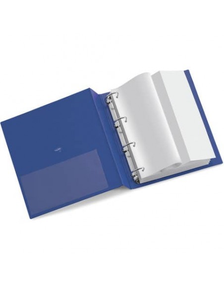 Raccoglitore Sei Rota Stelvio A4 - 4 anelli Q 65 mm - dorso 9 cm blu 36654007