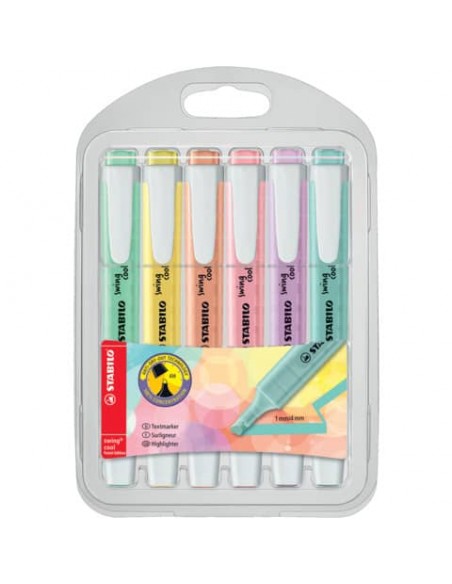 Evidenziatori Stabilo Swing® Cool Pastel 1-4 mm assortiti Conf. 6 pezzi - 275/6-08