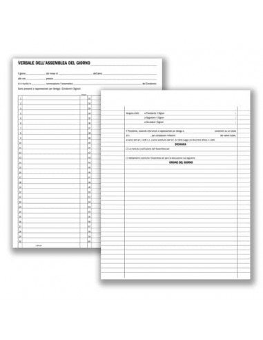 Registro verbali assemblee condominiali data ufficio 92 pagine 31x24