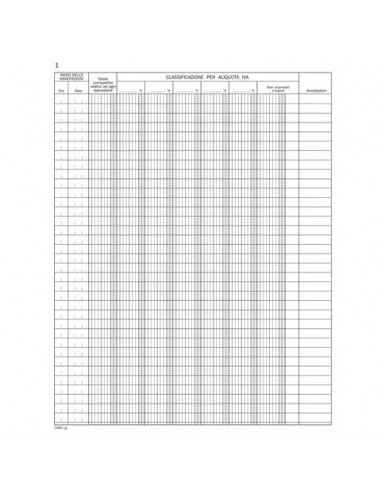 Registro corrispettivi registratori di cassa data ufficio - 48 fogli 31x24